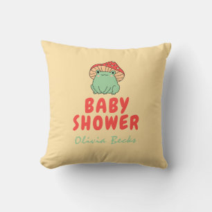 Mushroom with Frog Baby Shower Cushion