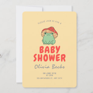 Mushroom with Frog Baby Shower Invitation