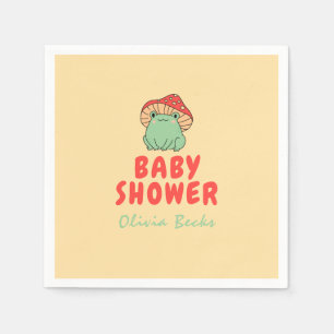 Mushroom with Frog Baby Shower Napkin