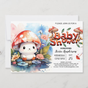 Mushroom Wonderland Gender-Neutral Baby Shower Invitation