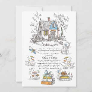 Mushroom Woodland Baby Shower Invitation