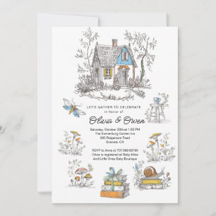 Mushroom Woodland Baby Shower Invitation