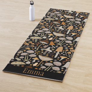 Mushroom Woodland Forest Cottagecore Pattern Yoga Mat