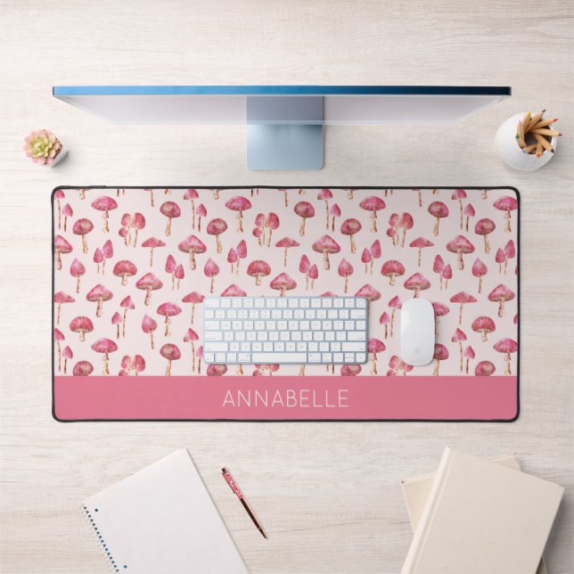 Mushroom Woodland Forest First Name Desk Mat (Office 1)
