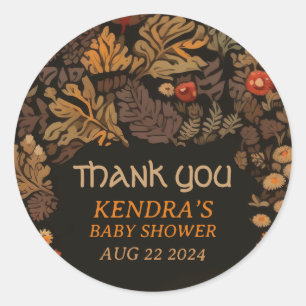 Mushroom Woodland Fungi Baby Shower Classic Round Sticker