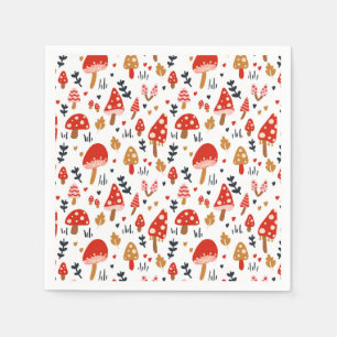 Mushroom Woodland Kathrin Legg Red Mushroom Party Napkin