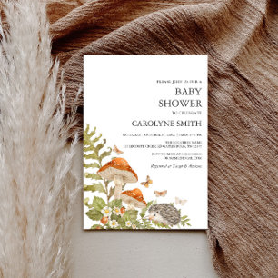Mushroom Woodland Nature Baby Shower Invitation