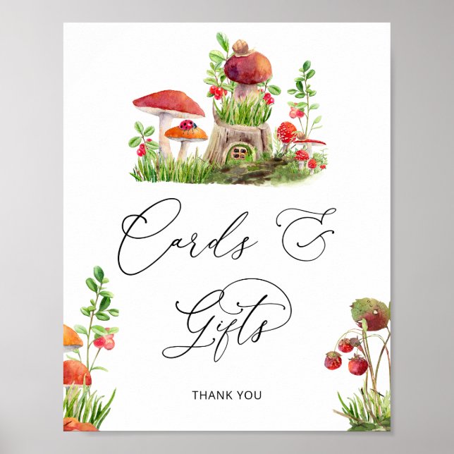 Mushroom Woodland Nature Cards and Gifts Poster (Front)