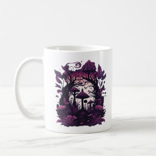 Mushroom Woods Whimsigoth Witchy Screenprint Desig Coffee Mug