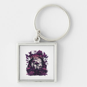 Mushroom Woods Whimsigoth Witchy Screenprint Desig Key Ring