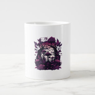 Mushroom Woods Whimsigoth Witchy Screenprint Desig Large Coffee Mug