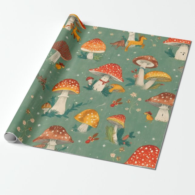Mushroom Wrapping Paper (Unrolled)
