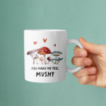 Mushroom You Make Me Feel Mushy Funny Coffee Mug<br><div class="desc">Funny mug design featuring watercolor illustration of mushrooms with a text that says "you make me feel mushy."</div>