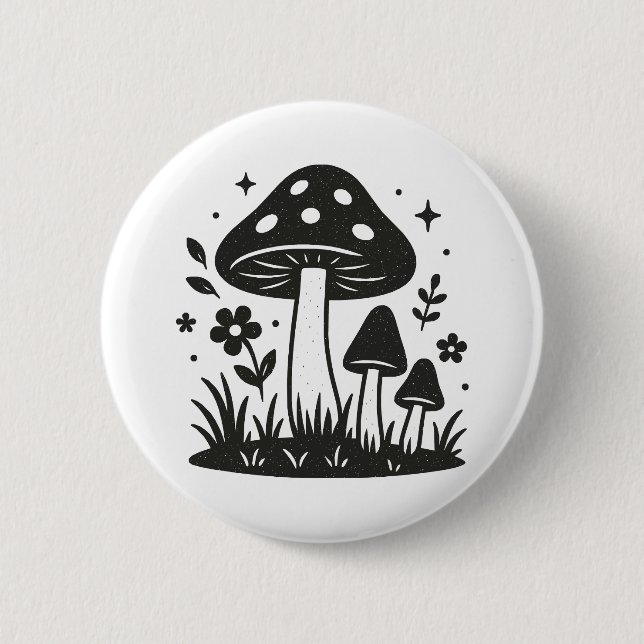 Mushrooms 6 Cm Round Badge (Front)