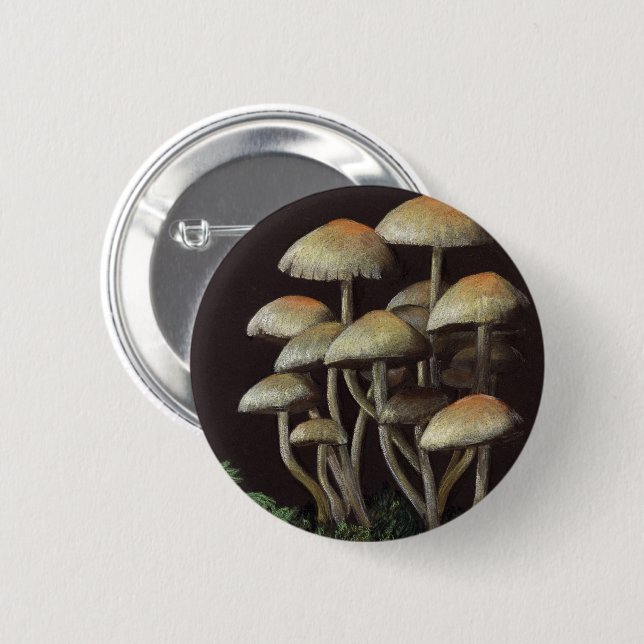 Mushrooms 6 Cm Round Badge (Front & Back)