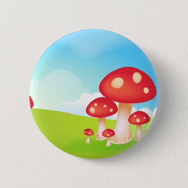 Mushrooms 6 Cm Round Badge (Front)