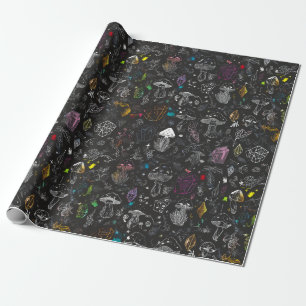 Mushrooms and Crystals Wrapping Paper