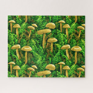 Mushrooms and Ferns on the Forest Floor Jigsaw Puzzle