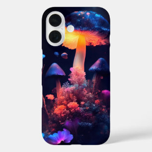 Mushrooms and Flowers iPhone 16 Case