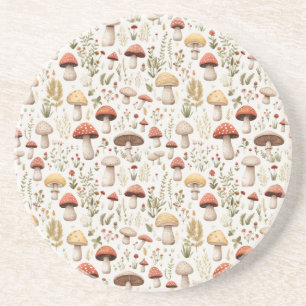 Mushrooms and Forest Flowers Coaster