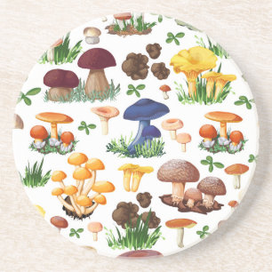 Mushrooms And Grass Coaster