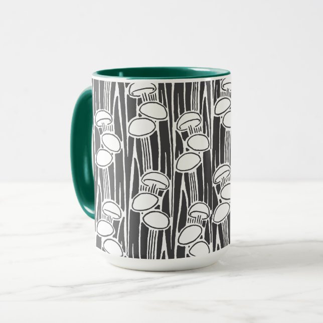 Mushrooms And Grass Pattern Mug (Front Left)