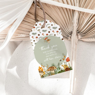 Mushrooms and Wildflowers Thank You Tag