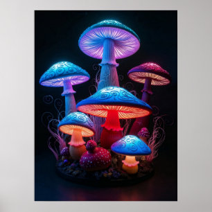 Mushrooms Art Poster