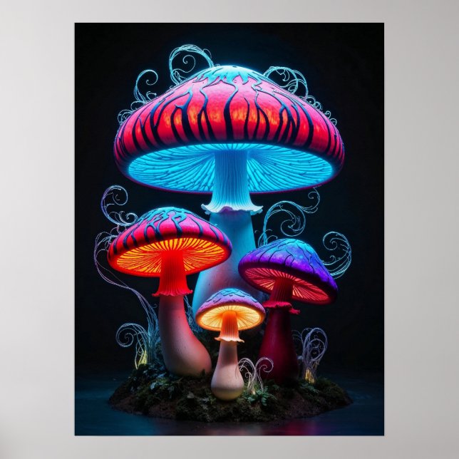 Mushrooms Art Poster (Front)