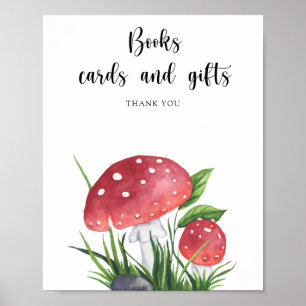 Mushrooms Baby Shower - books cards and gifts Poster