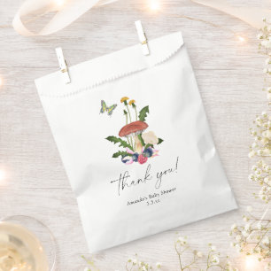 Mushrooms baby shower thank you favour bags
