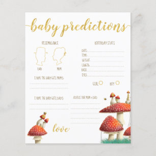 Mushrooms & bees baby predictions guessing game