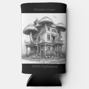 Mushrooms Black and white Seltzer Can Cooler