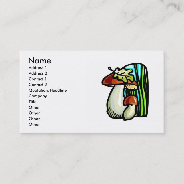 Mushrooms Business Card (Front)