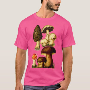 Mushrooms Chart Illustration Shroom Morel Hunter T-Shirt