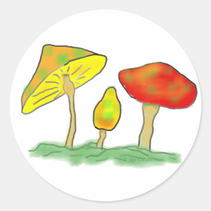Mushrooms Classic Round Sticker
