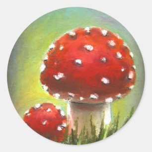 Mushrooms Classic Round Sticker