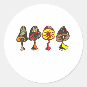 Mushrooms Classic Round Sticker