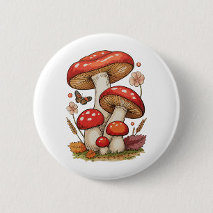 Mushrooms Cottagecore Sublimation Goblincore 6 Cm Round Badge