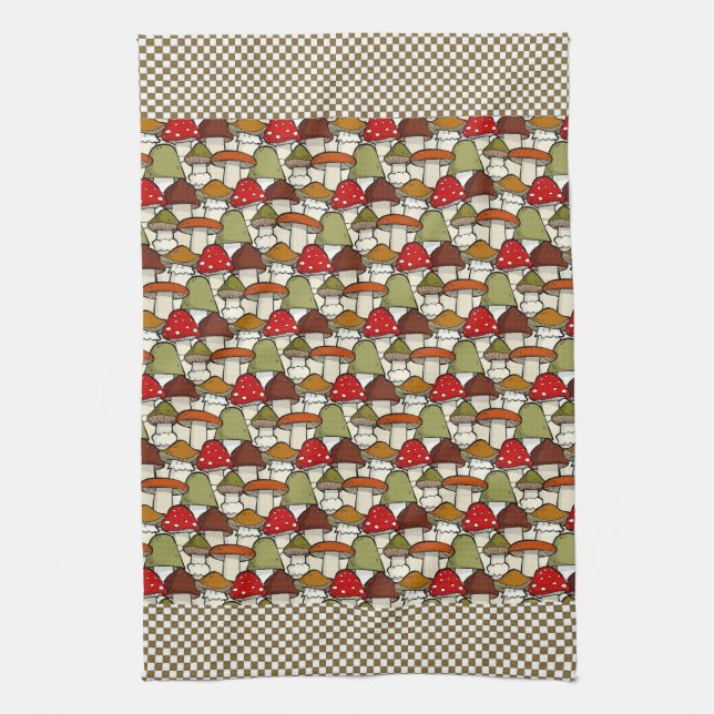 Mushrooms Design Kitchen Towel (Vertical)
