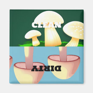 Mushrooms Dishwasher Magnet Clean Dirty