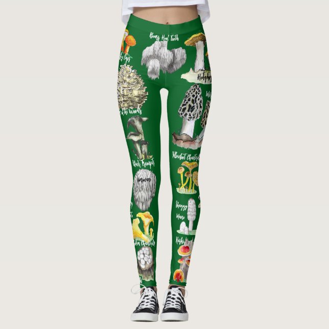Mushrooms (edible and medicinal) leggings (Front)