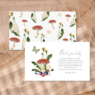 Mushrooms elegant baby book request enclosure card