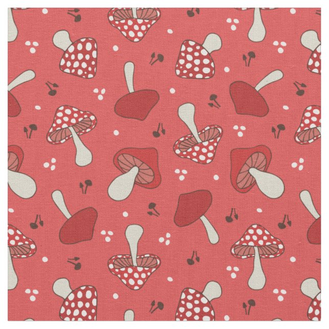 Mushrooms Fabric (Close Up)