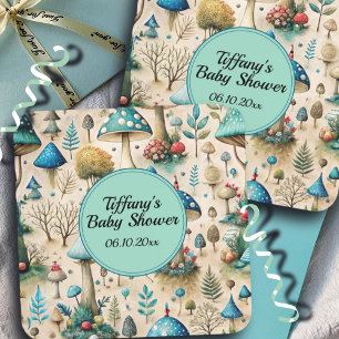 Mushrooms Fairyland Baby Shower Coaster