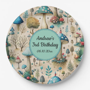 Mushrooms Fairyland Birthday Party Paper Plate