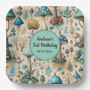 Mushrooms Fairyland Birthday Party Paper Plate