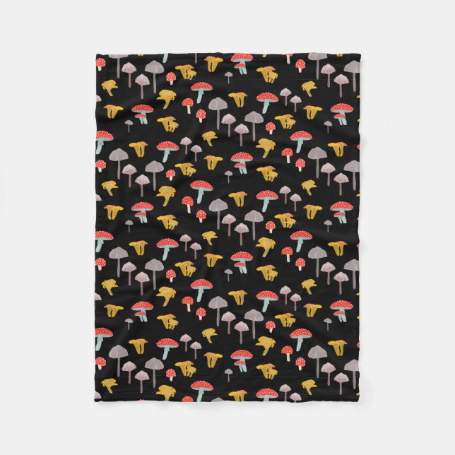 Mushrooms Fleece Blanket (Front)