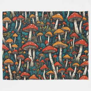 Mushrooms Fleece Blanket