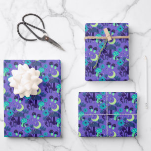 mushrooms & florals - Purple blueberry Wrapping Paper Sheet